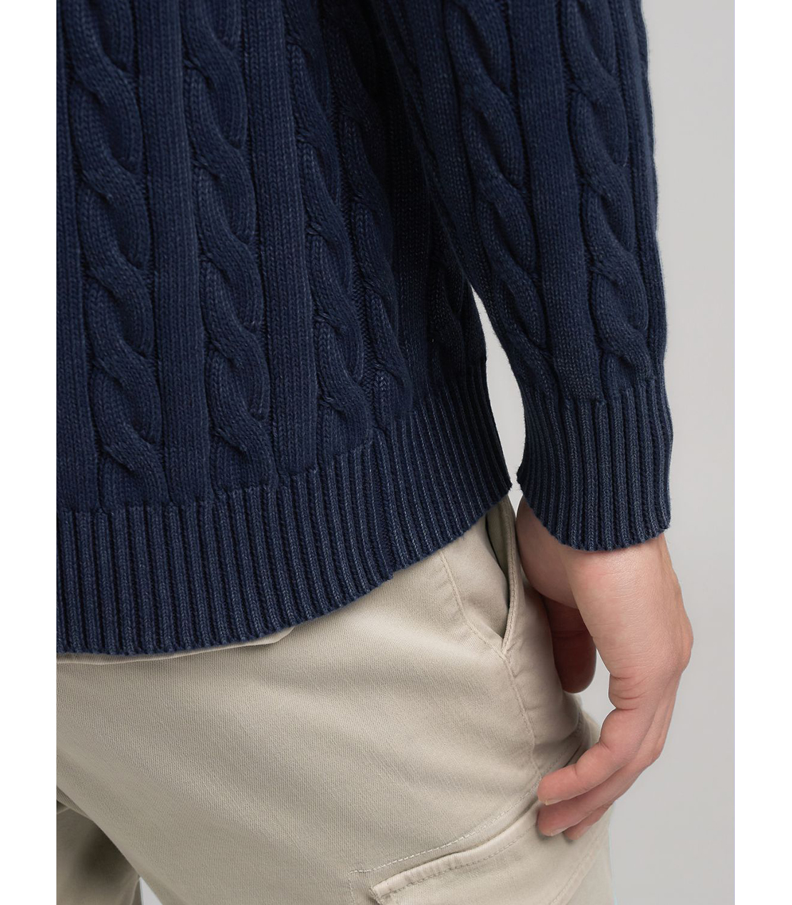 ケーブル編みコットンプルオーバー 詳細画像 ブルー 6